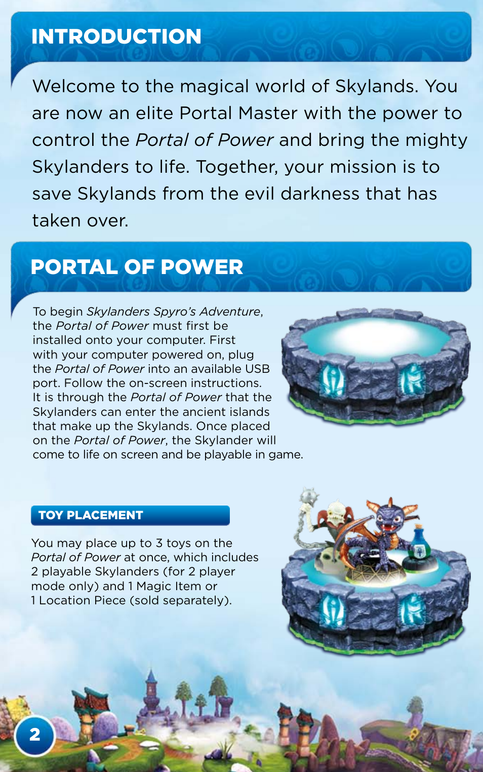 Introduction, Portal of power | Activision Skylanders Spyro's Adventure User Manual | Page 4 / 26