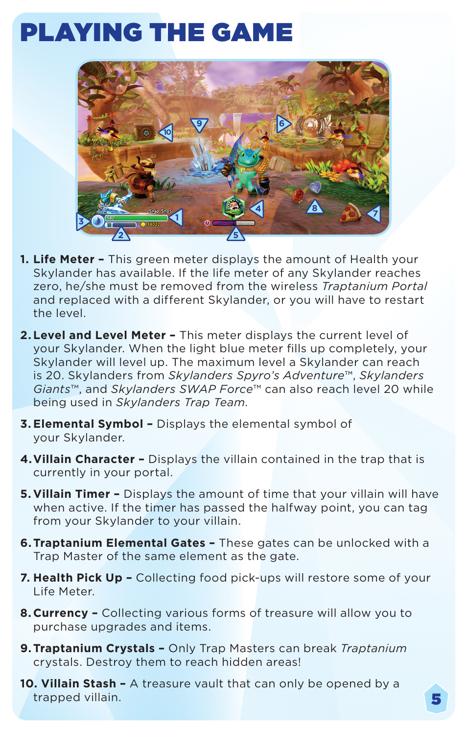 Playing the game | Activision Skylanders Trap Team User Manual | Page 6 / 10