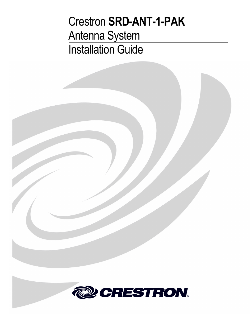Crestron electronic Antenna System SRD-ANT-1-PAK User Manual | 16 pages