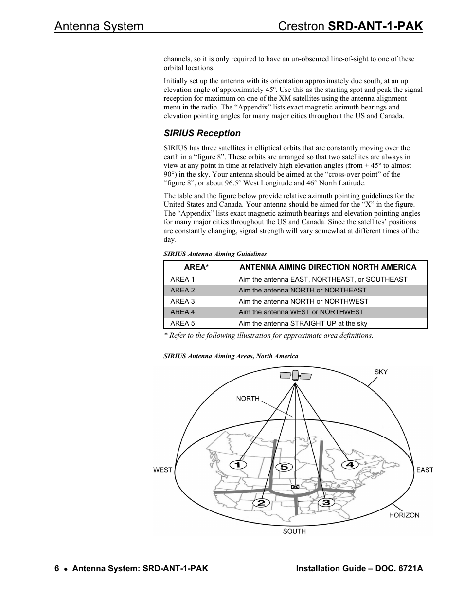 Sirius reception, Antenna system crestron srd-ant-1-pak | Crestron electronic Antenna System SRD-ANT-1-PAK User Manual | Page 10 / 16