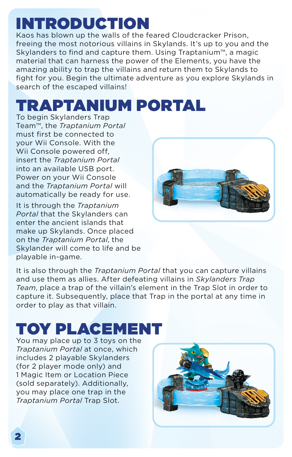 Introduction, Traptanium portal, Toy placement | Activision Skylanders Trap Team User Manual | Page 4 / 11