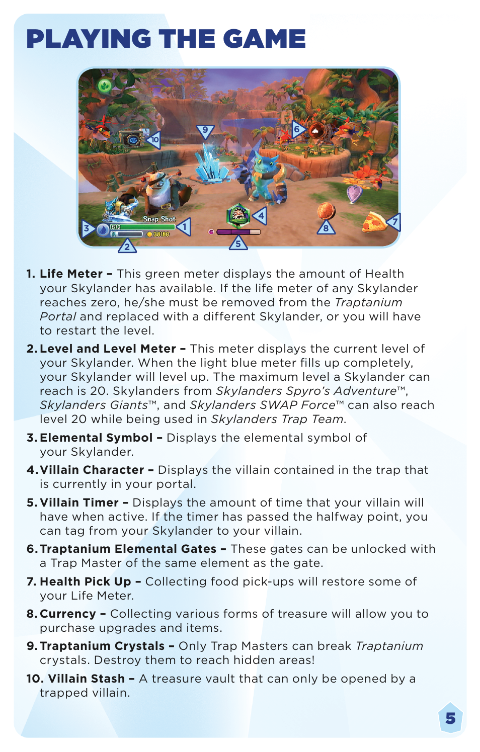 Playing the game | Activision Skylanders Trap Team User Manual | Page 7 / 11