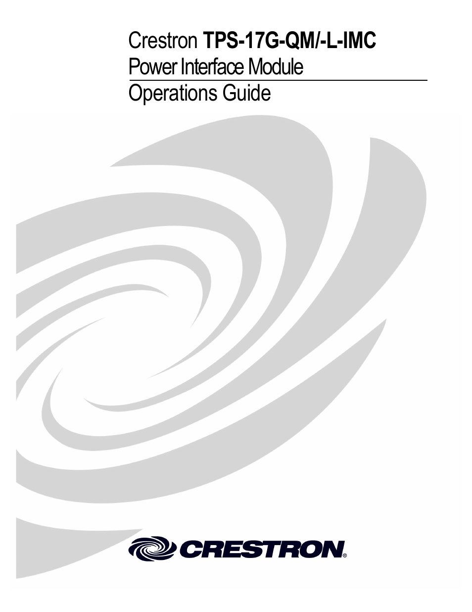 Crestron electronic TPS-17G-QM/-L-IMC User Manual | 16 pages