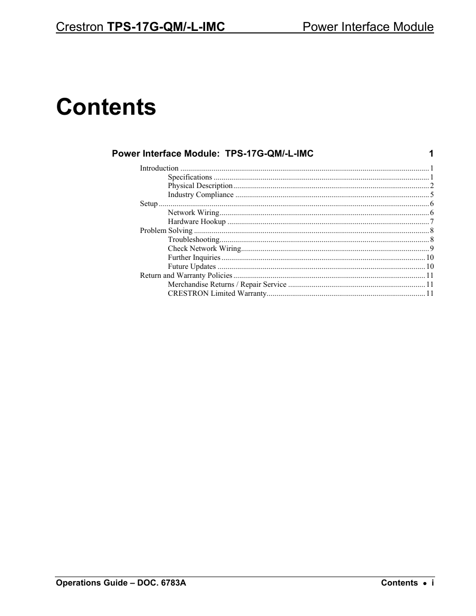 Crestron electronic TPS-17G-QM/-L-IMC User Manual | Page 3 / 16