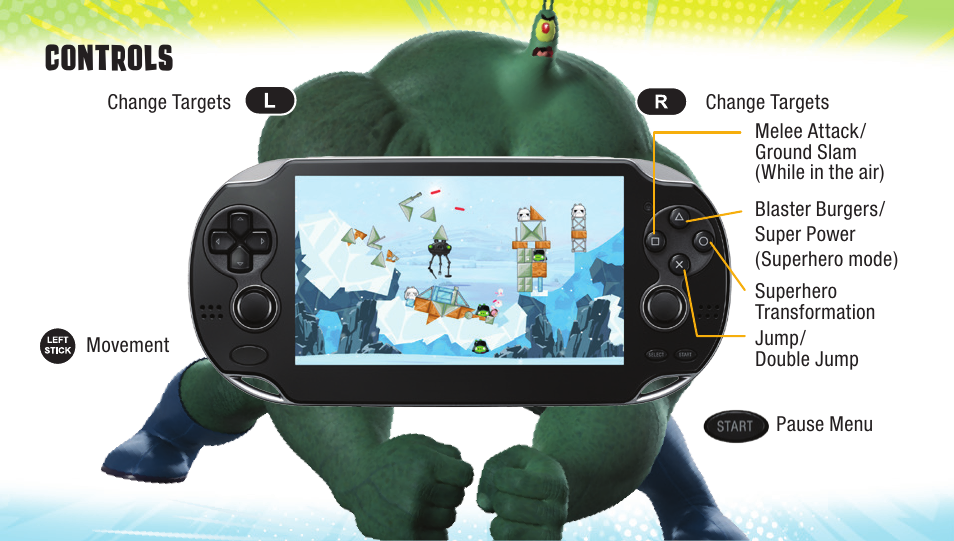 Controls | Activision SpongeBob HeroPants User Manual | Page 7 / 12
