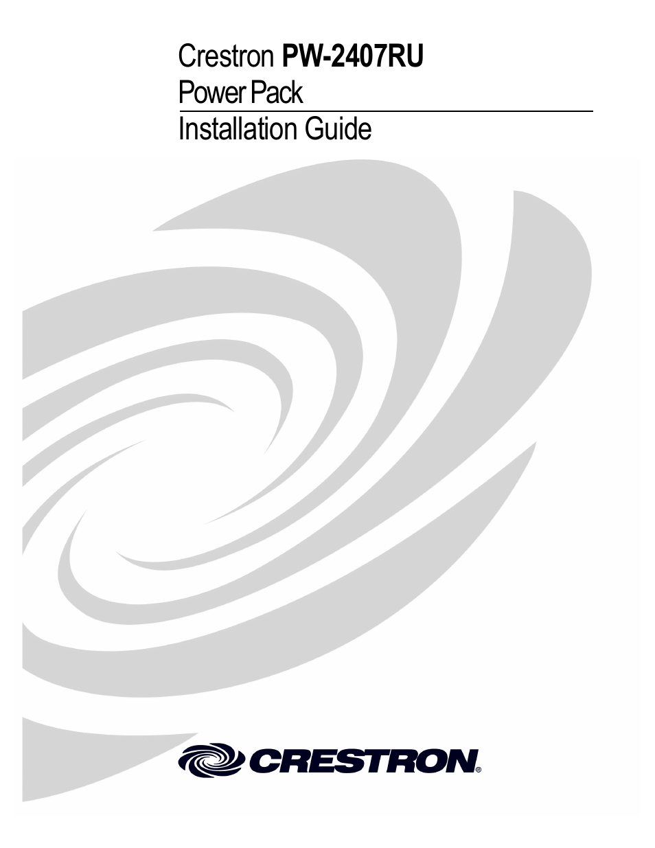 Crestron electronic PW-2407RU User Manual | 8 pages