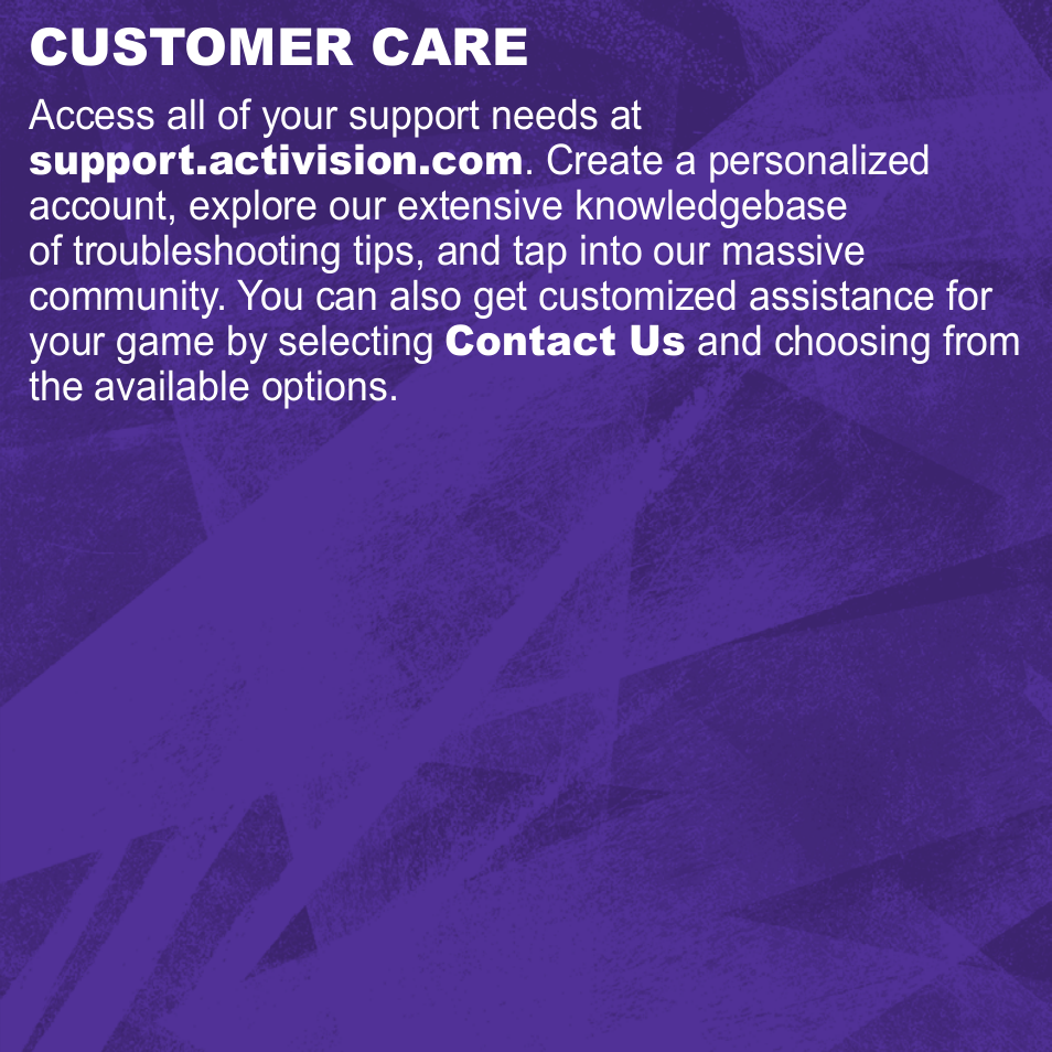 Customer care | Activision Teenage Mutant Ninja Turtles - Danger of the Ooze User Manual | Page 11 / 12