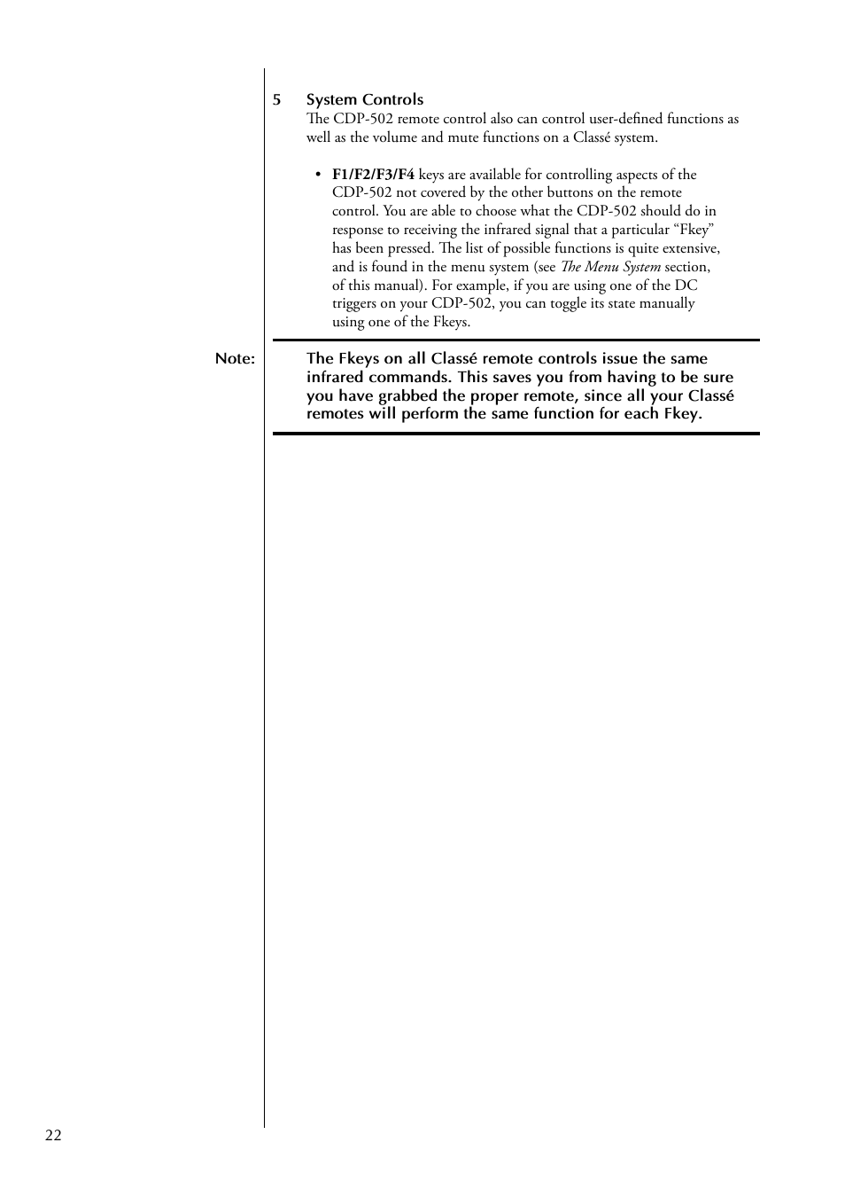 Classe Audio CDP-502 User Manual | Page 22 / 48
