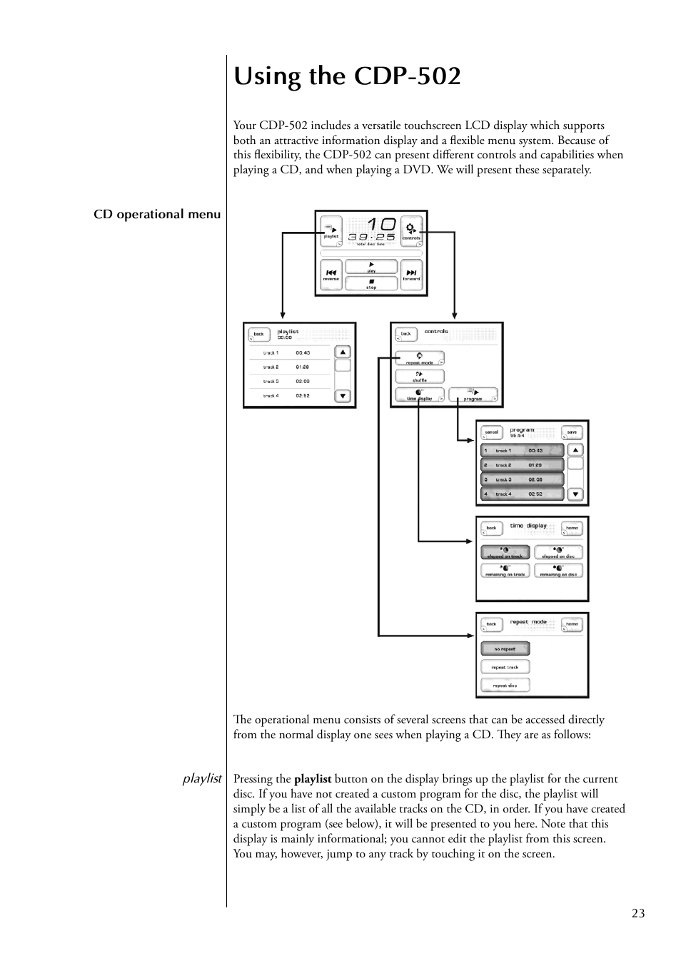 Using the cdp-502 | Classe Audio CDP-502 User Manual | Page 23 / 48
