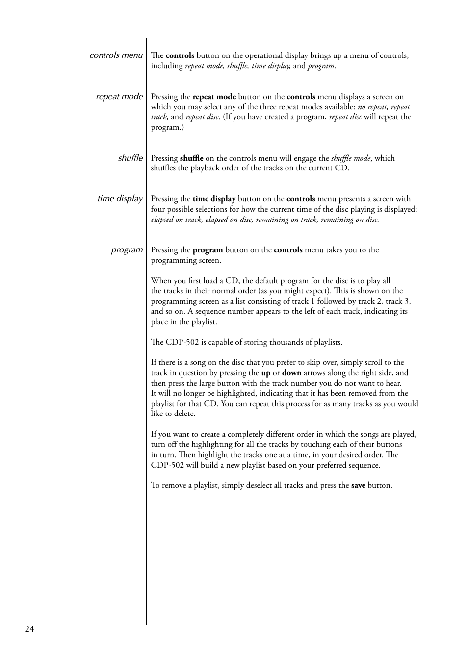 Classe Audio CDP-502 User Manual | Page 24 / 48