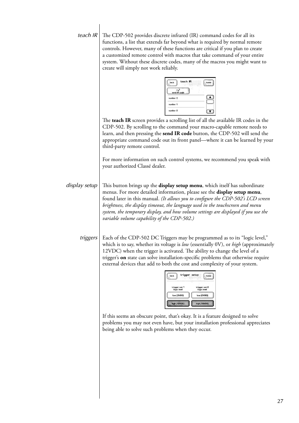Classe Audio CDP-502 User Manual | Page 27 / 48
