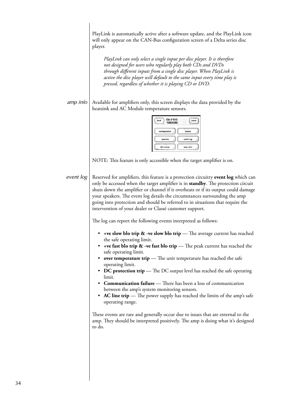 Classe Audio CDP-502 User Manual | Page 34 / 48