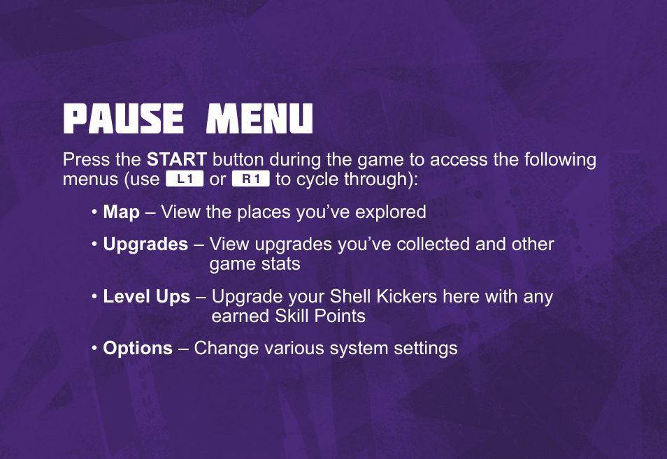Pause menu | Activision Teenage Mutant Ninja Turtles - Danger of the Ooze User Manual | Page 4 / 15