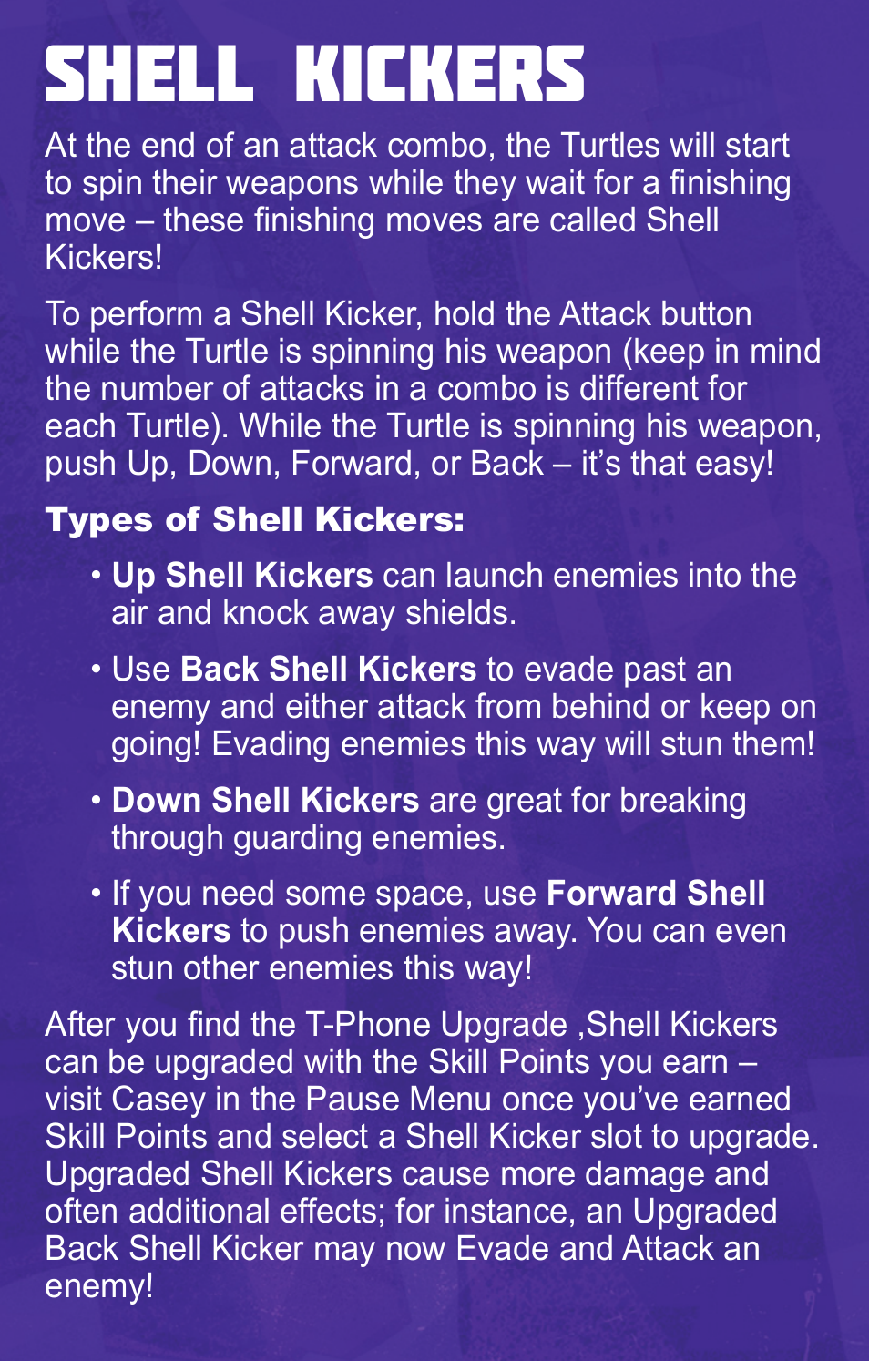 Shell kickers | Activision Teenage Mutant Ninja Turtles - Danger of the Ooze User Manual | Page 5 / 7