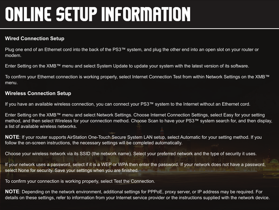 Online setup information | Activision The Legend of Korra User Manual | Page 12 / 14