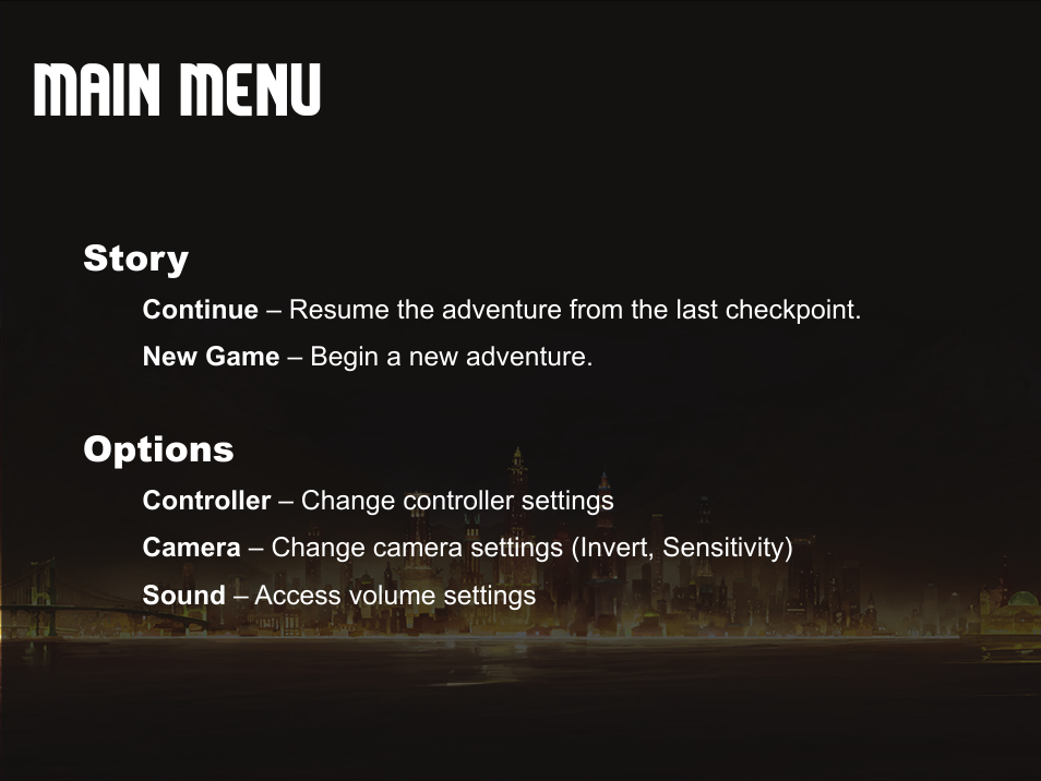 Main menu | Activision The Legend of Korra User Manual | Page 7 / 14