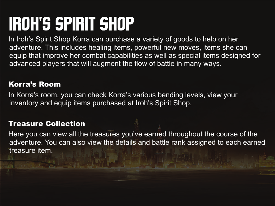 Iroh’s spirit shop | Activision The Legend of Korra User Manual | Page 8 / 14
