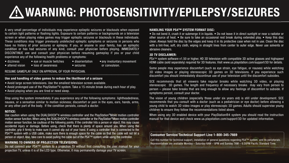 Warning: photosensitivity/epilepsy/seizures | Activision The Legend of Korra User Manual | Page 2 / 10