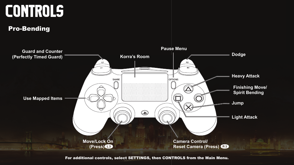 Controls, Pro-bending | Activision The Legend of Korra User Manual | Page 5 / 10