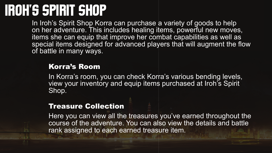 Iroh’s spirit shop | Activision The Legend of Korra User Manual | Page 9 / 10