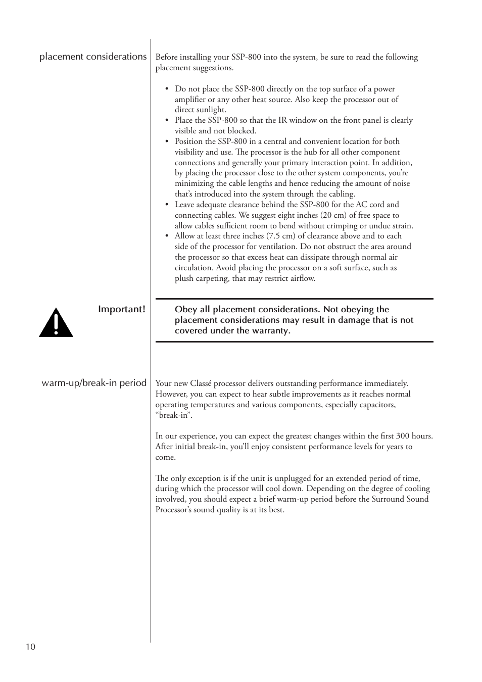 Classe Audio Surround Sound Processor SSP-800 User Manual | Page 10 / 68