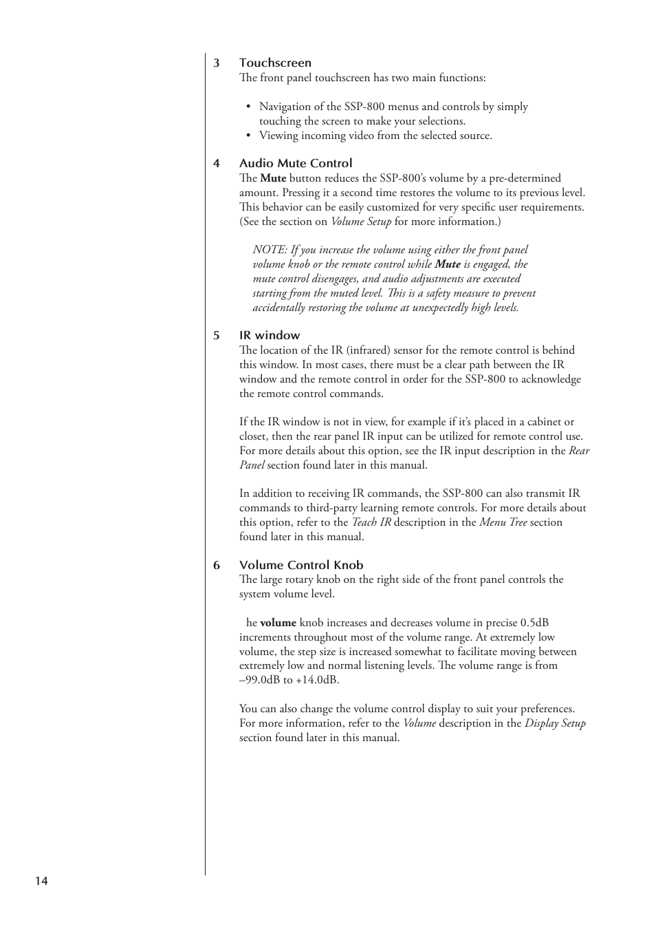 Classe Audio Surround Sound Processor SSP-800 User Manual | Page 14 / 68