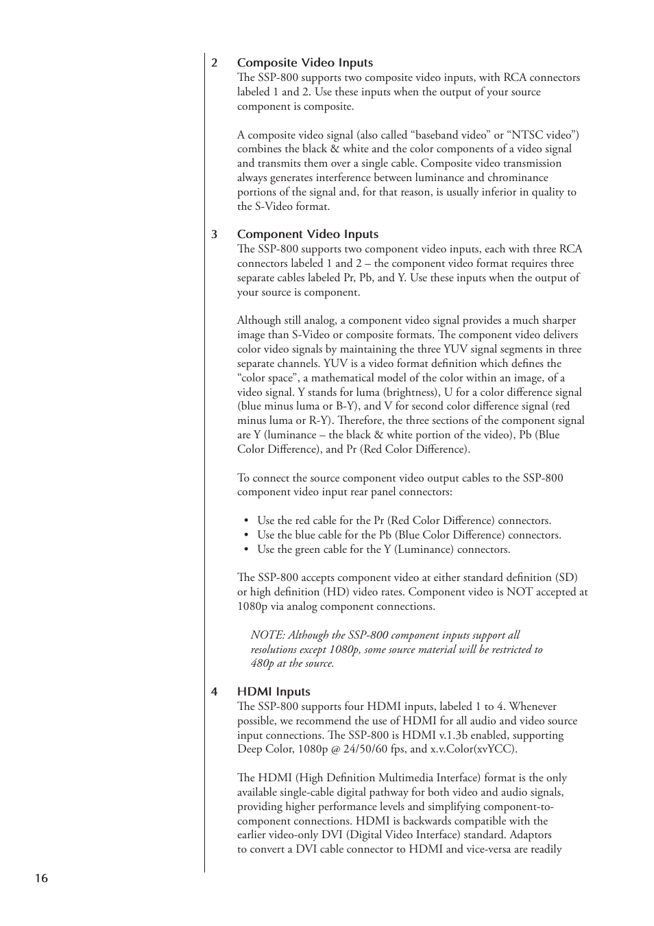 Classe Audio Surround Sound Processor SSP-800 User Manual | Page 16 / 68