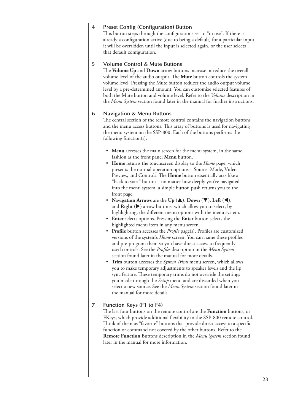Classe Audio Surround Sound Processor SSP-800 User Manual | Page 23 / 68
