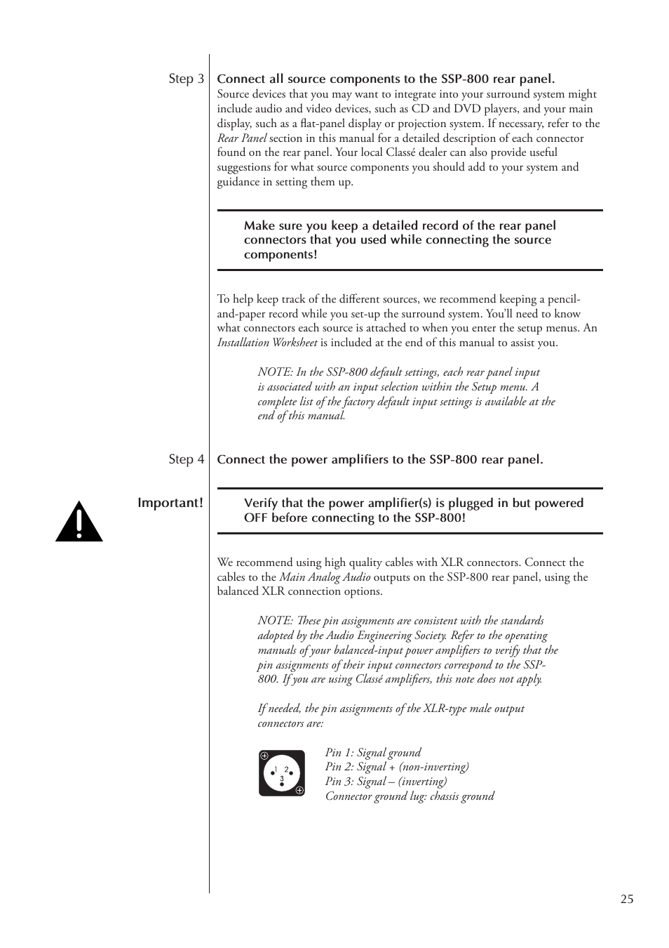 Classe Audio Surround Sound Processor SSP-800 User Manual | Page 25 / 68