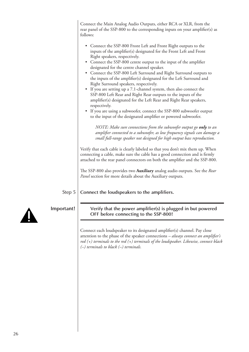 Classe Audio Surround Sound Processor SSP-800 User Manual | Page 26 / 68