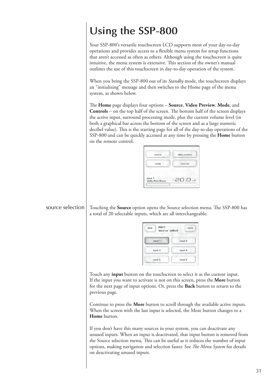 Using the ssp-800 | Classe Audio Surround Sound Processor SSP-800 User Manual | Page 31 / 68