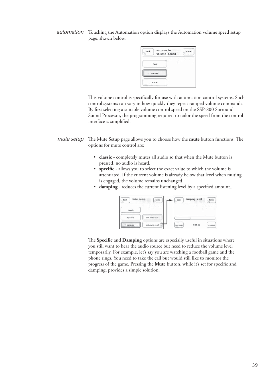 Classe Audio Surround Sound Processor SSP-800 User Manual | Page 39 / 68