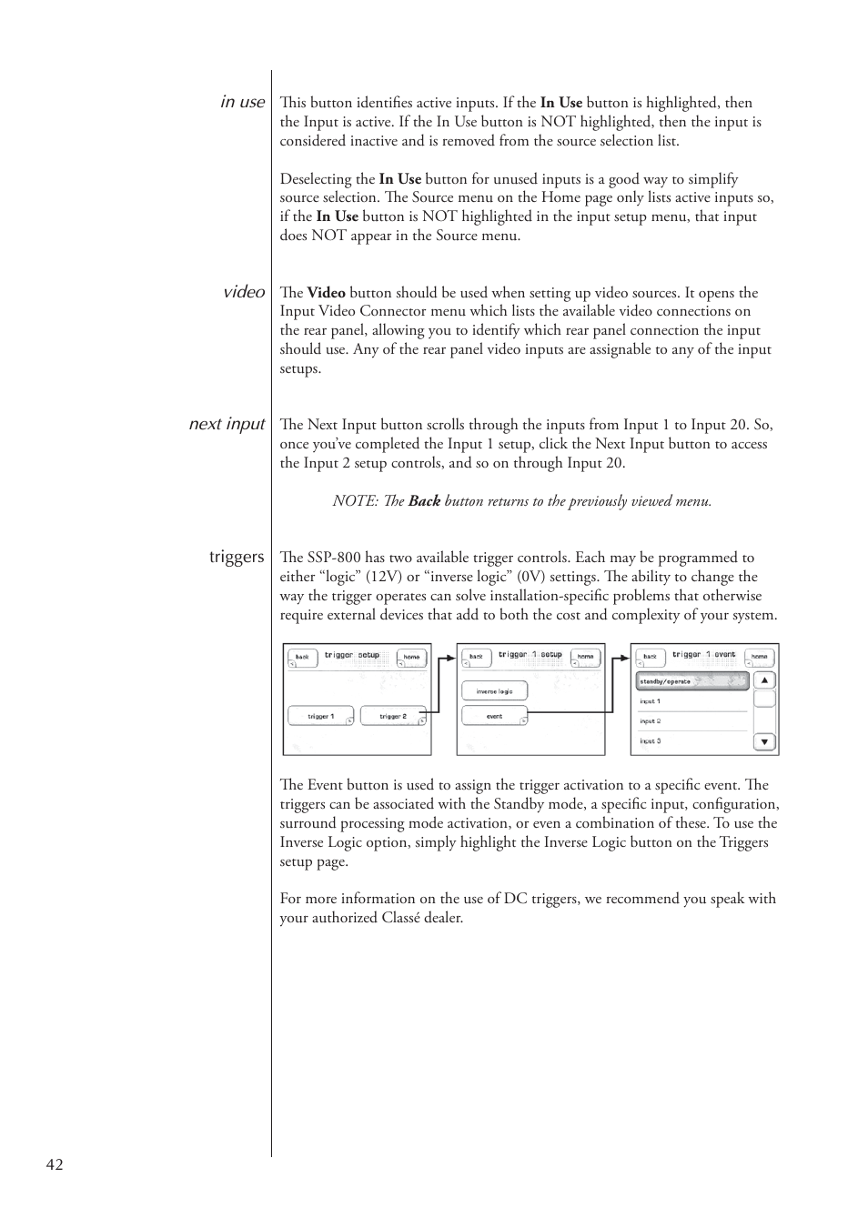 Classe Audio Surround Sound Processor SSP-800 User Manual | Page 42 / 68