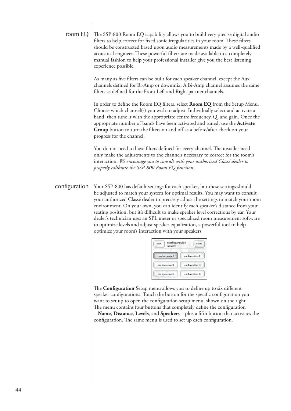 Classe Audio Surround Sound Processor SSP-800 User Manual | Page 44 / 68