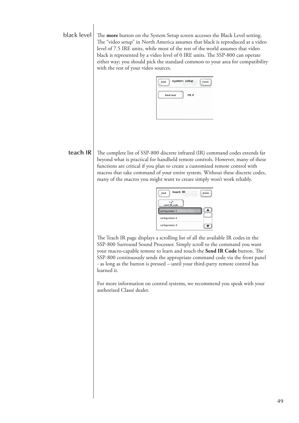 Classe Audio Surround Sound Processor SSP-800 User Manual | Page 49 / 68