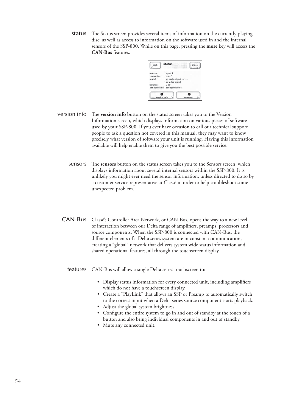 Classe Audio Surround Sound Processor SSP-800 User Manual | Page 54 / 68