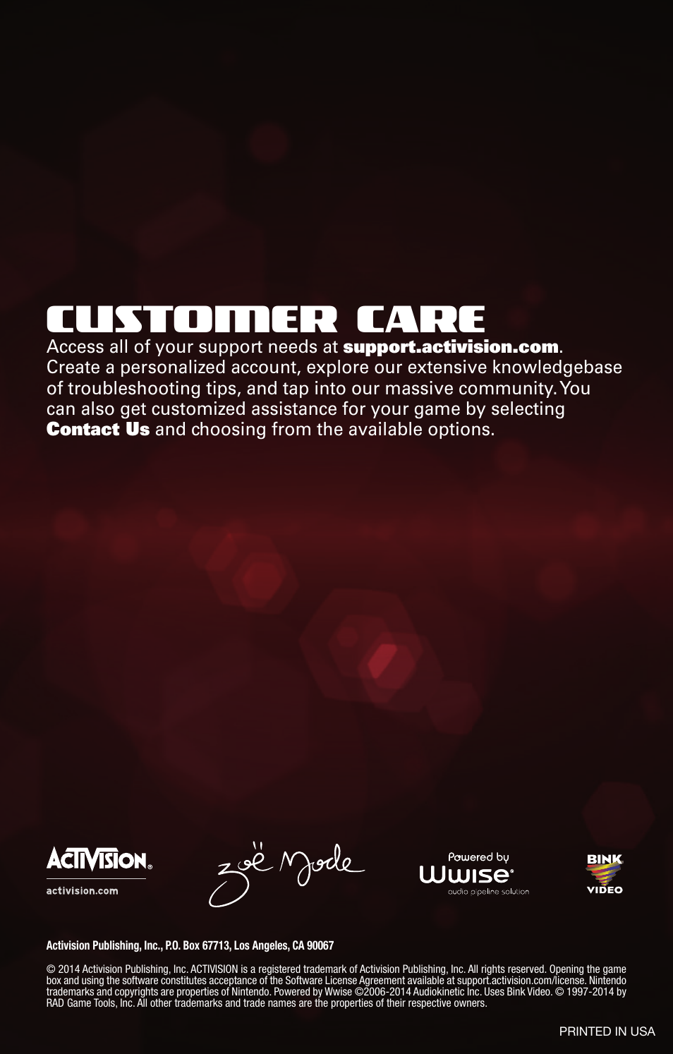 Customer care | Activision The Voice User Manual | Page 10 / 10