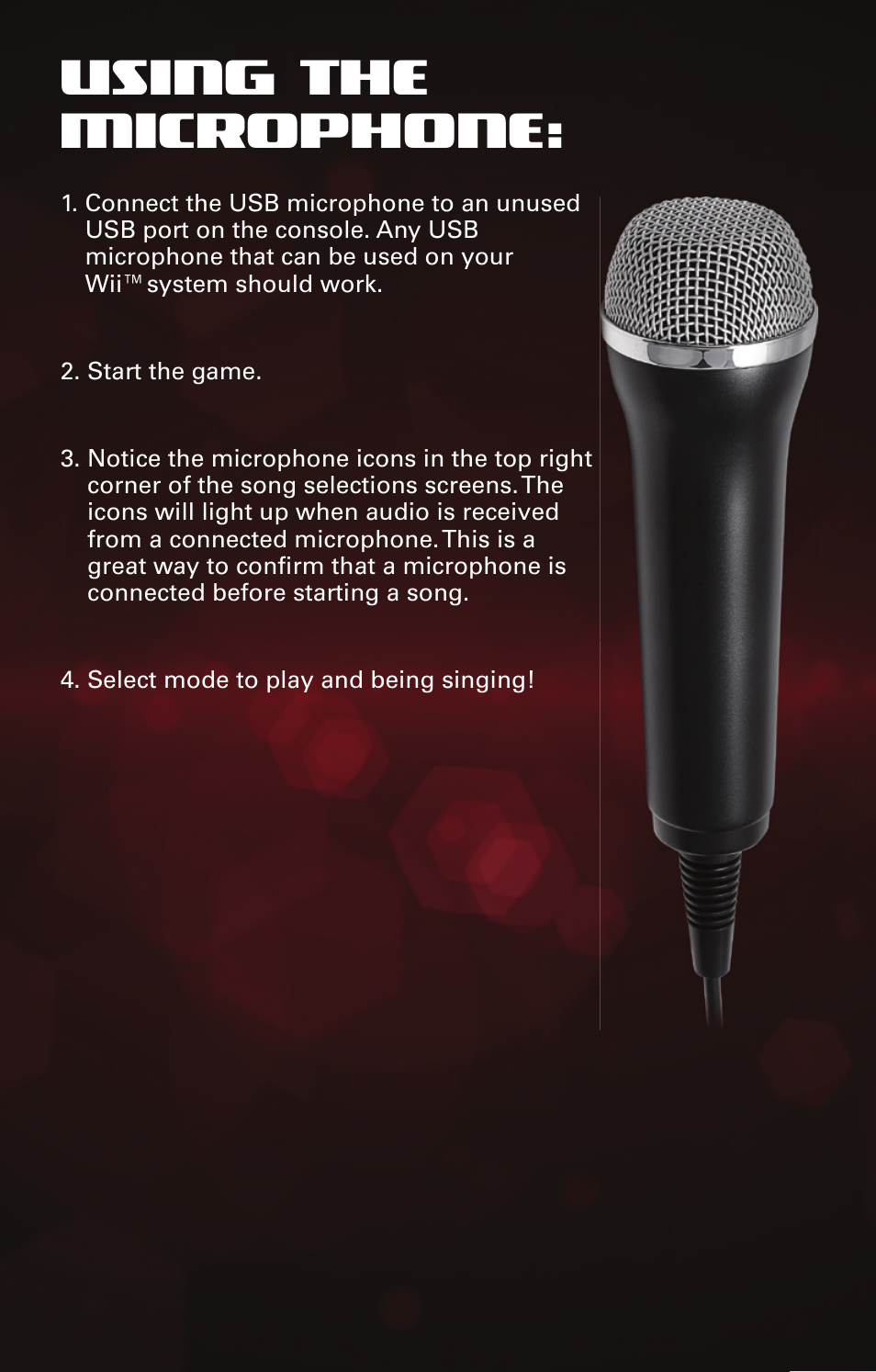 Using the microphone | Activision The Voice User Manual | Page 4 / 10