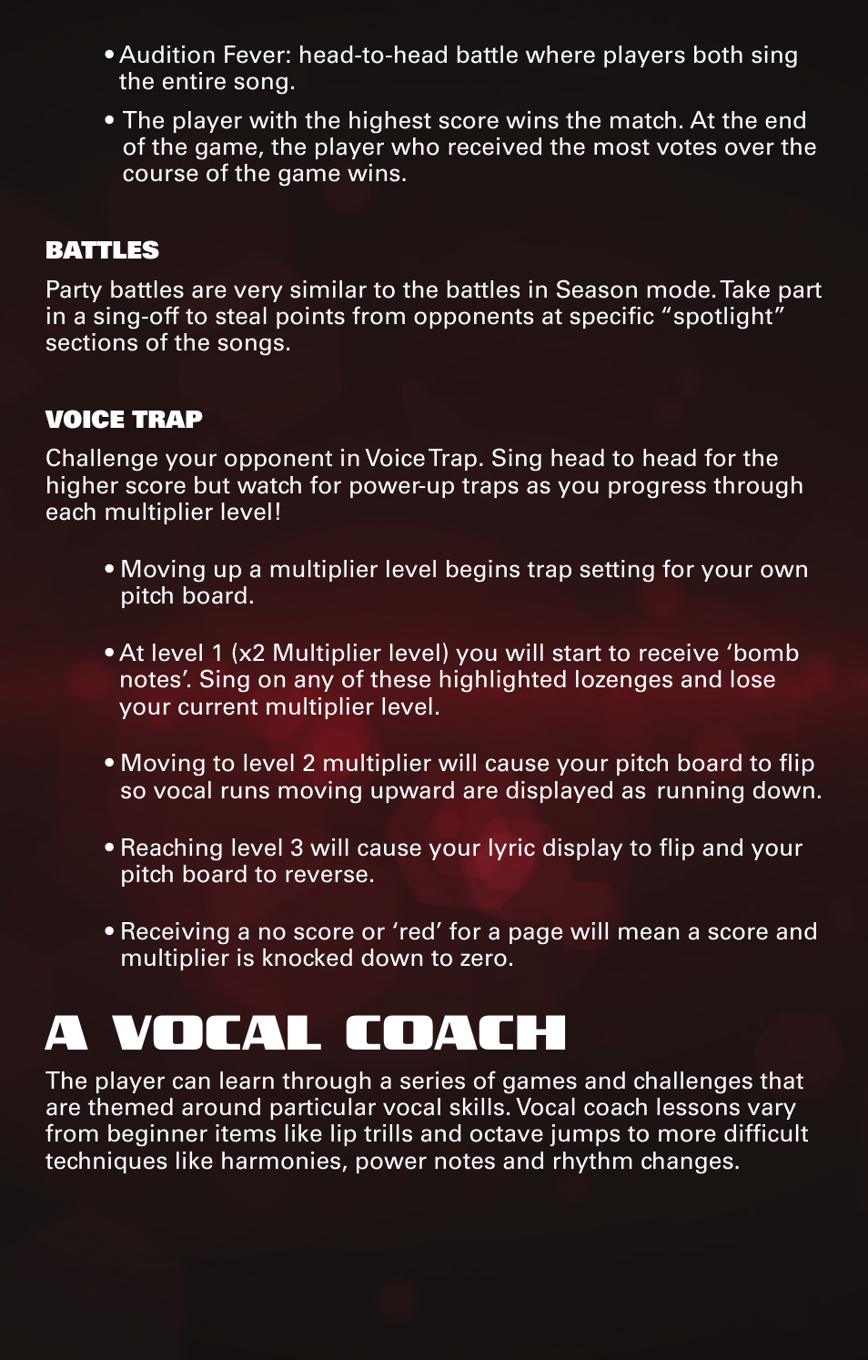 A vocal coach | Activision The Voice User Manual | Page 7 / 8