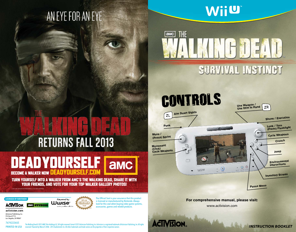 Activision The Walking Dead: Survival Instinct User Manual | 2 pages