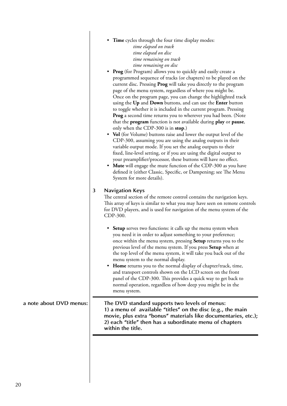 Classe Audio CDP-300 User Manual | Page 20 / 50