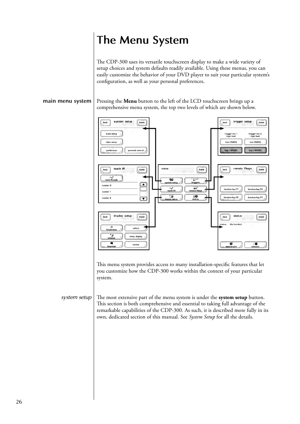 The menu system | Classe Audio CDP-300 User Manual | Page 26 / 50