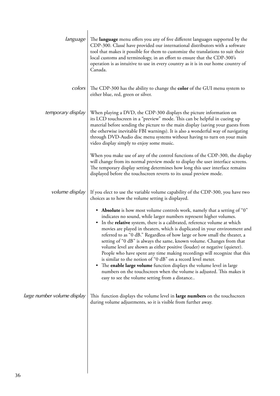 Classe Audio CDP-300 User Manual | Page 36 / 50