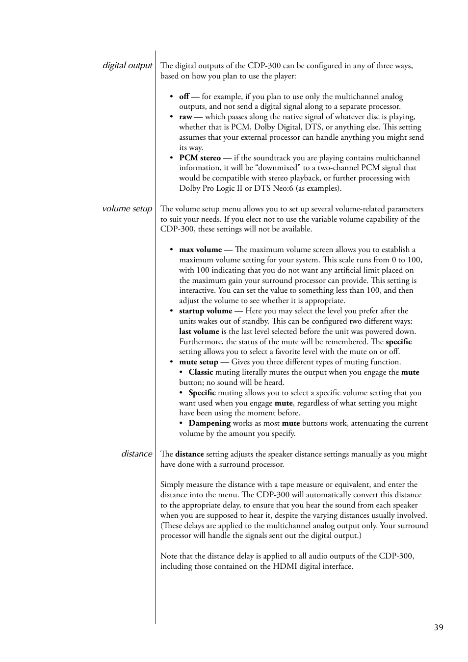 Classe Audio CDP-300 User Manual | Page 39 / 50