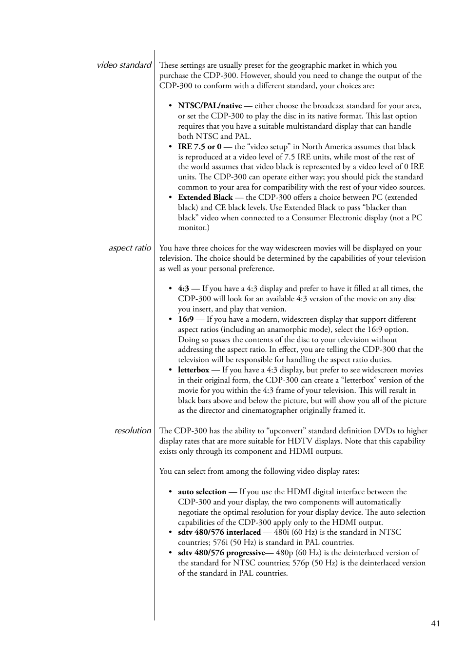 Classe Audio CDP-300 User Manual | Page 41 / 50