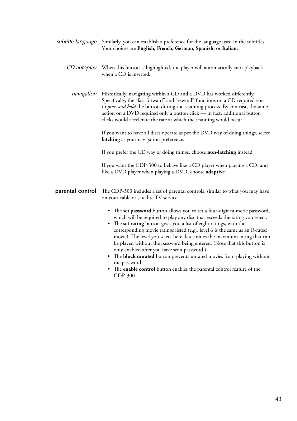 Classe Audio CDP-300 User Manual | Page 43 / 50