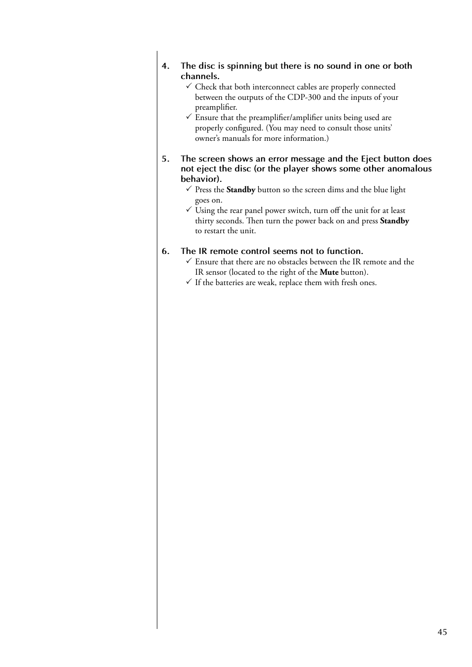 Classe Audio CDP-300 User Manual | Page 45 / 50
