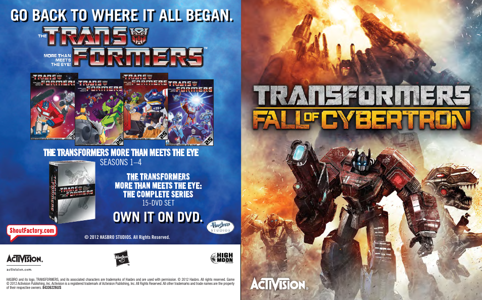 Activision Transformers: Fall of Cybertron User Manual | 6 pages