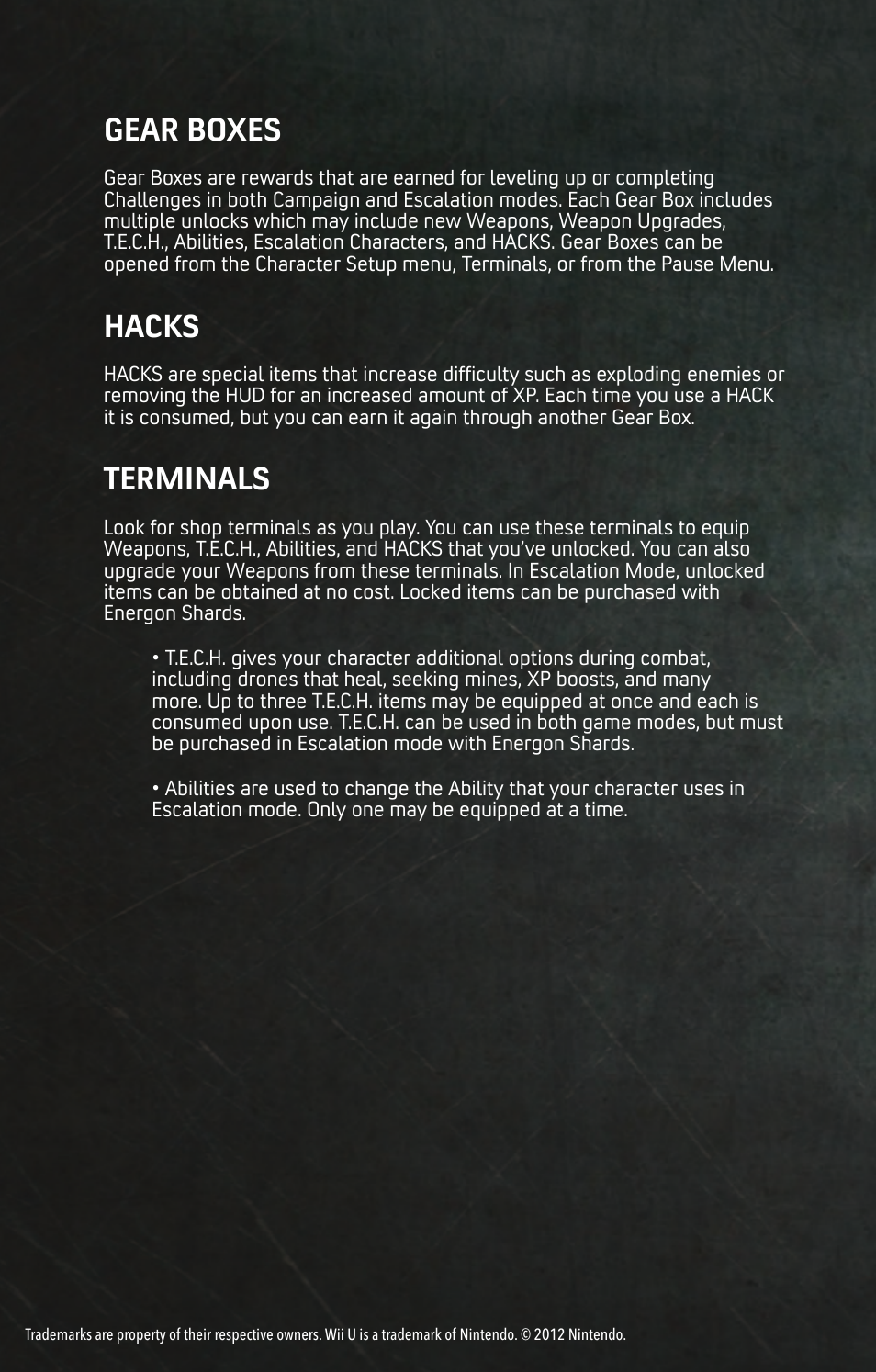 Gear boxes, Hacks, Terminals | Activision Transformers: Rise of the Dark Spark User Manual | Page 3 / 5