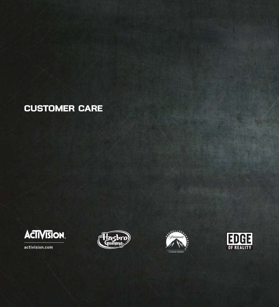 Customer care | Activision Transformers: Rise of the Dark Spark User Manual | Page 7 / 7